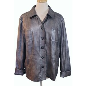 Chicos Faux Leather Jacket Size XL